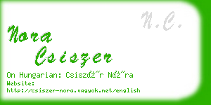 nora csiszer business card